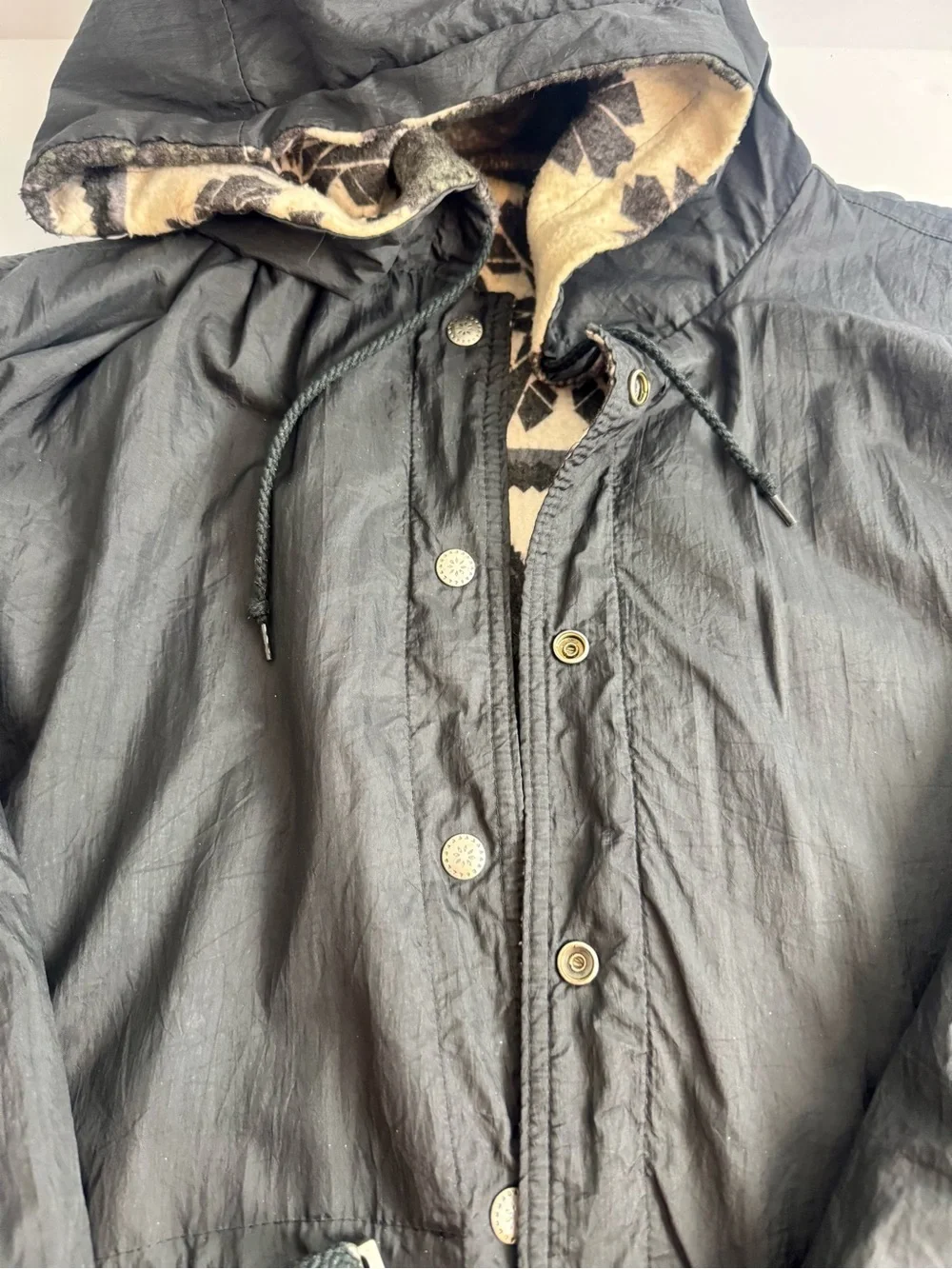 Vintage Utex Design Black Parka Jacket Water Resistant Removable Hood